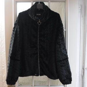 I Believe Black Color Soft Fleece Long Sleeve Full Zip Up Jacket